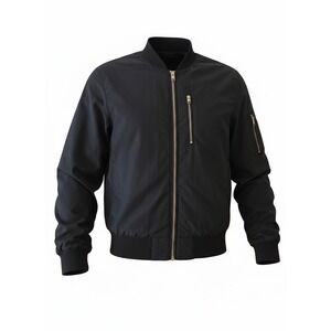 H&M MA-1 Bomber Jacket Full Zip‎ Lightweight Pocket Small Black Streetwear Urban